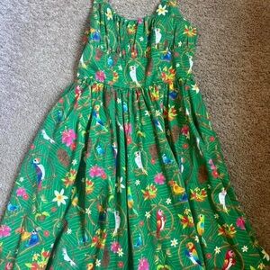 RARE Disney Dress Shop Enchanted Tiki Room Green Sundress Size Large